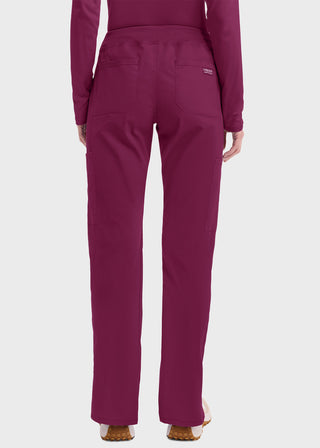 Cherokee Workwear Professionals Women's Elastic Waist Mid Rise Straight Leg Pull-on Cargo Petite Pant