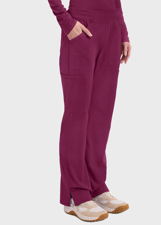 Cherokee Workwear Professionals Women's Elastic Waist Mid Rise Straight Leg Pull-on Cargo Pant