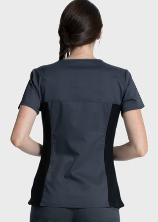 Cherokee Workwear Revolution Women's V-Neck Knit Panel Top