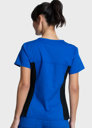 Cherokee Workwear Revolution Women's V-Neck Knit Panel Top