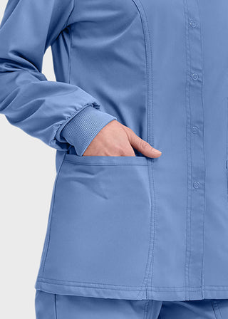 Cherokee Workwear Revolution Womens Snap Front Warm-up Jacket