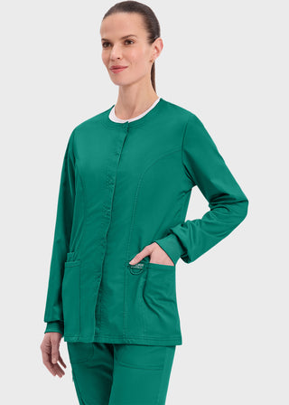 Cherokee Workwear Revolution Womens Snap Front Warm-up Jacket