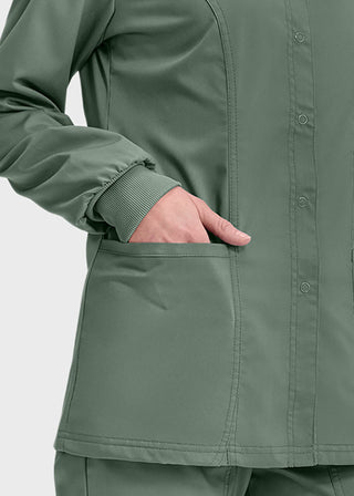 Cherokee Workwear Revolution Womens Snap Front Warm-up Jacket