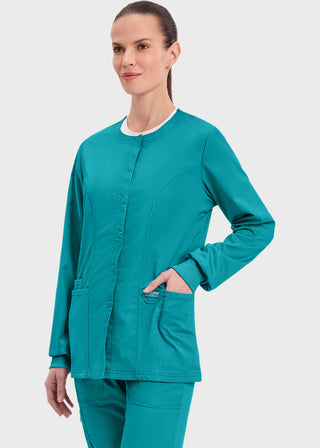 Cherokee Workwear Revolution Womens Snap Front Warm-up Jacket