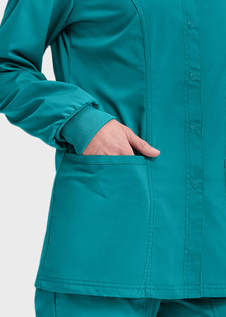 Cherokee Workwear Revolution Womens Snap Front Warm-up Jacket