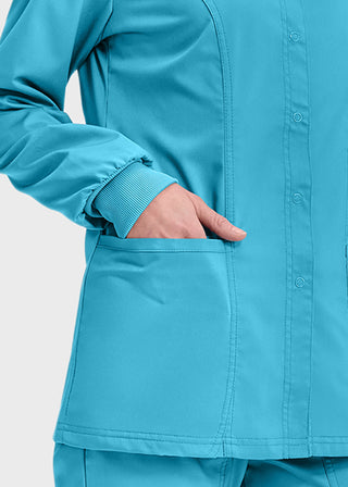 Cherokee Workwear Revolution Womens Snap Front Warm-up Jacket