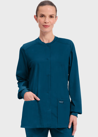 Cherokee Workwear Professionals Women's Snap Front Warm Up Jacket