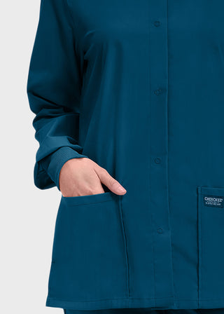 Cherokee Workwear Professionals Women's Snap Front Warm Up Jacket