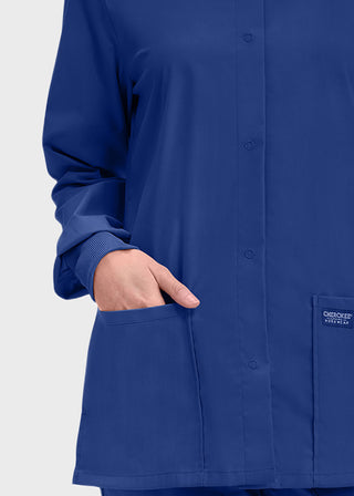 Cherokee Workwear Professionals Women's Snap Front Warm Up Jacket