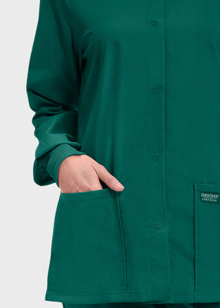 Cherokee Workwear Professionals Women's Snap Front Warm Up Jacket