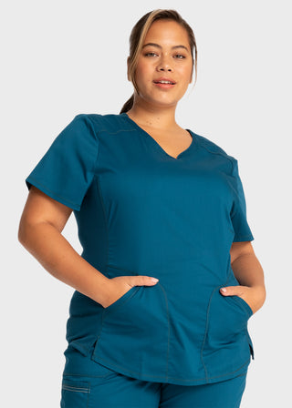 Cherokee Workwear Revolution Women's Soft Shaped V-Neck Top