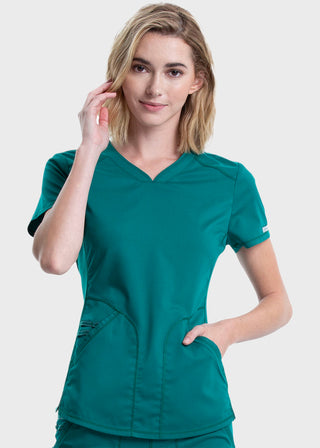 Cherokee Workwear Revolution Women's Soft Shaped V-Neck Top