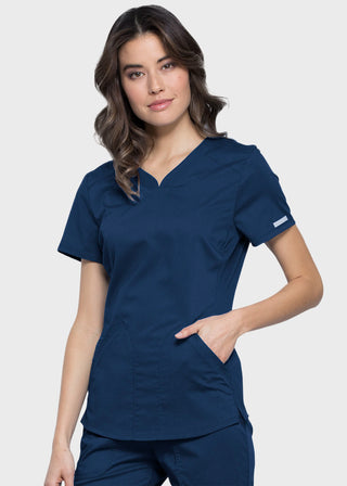 Cherokee Workwear Revolution Women's Soft Shaped V-Neck Top