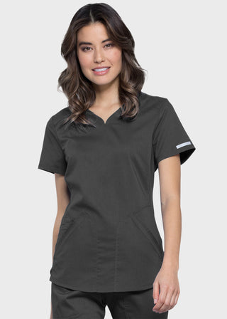 Cherokee Workwear Revolution Women's Soft Shaped V-Neck Top