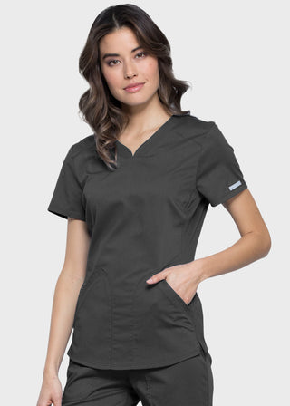 Cherokee Workwear Revolution Women's Soft Shaped V-Neck Top