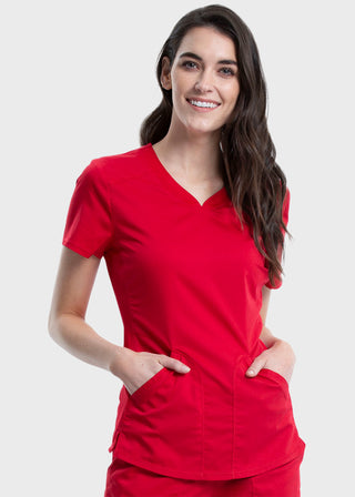 Cherokee Workwear Revolution Women's Soft Shaped V-Neck Top