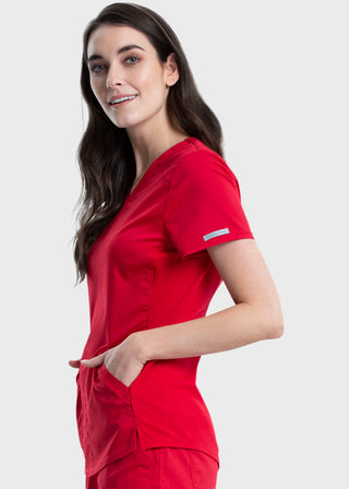 Cherokee Workwear Revolution Women's Soft Shaped V-Neck Top