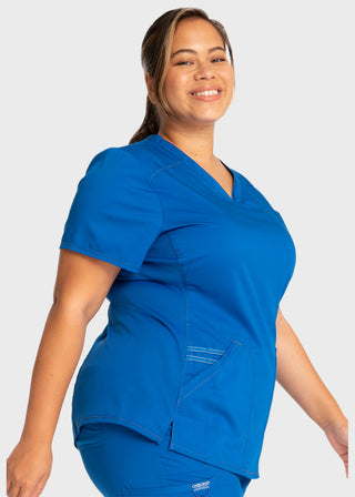 Cherokee Workwear Revolution Women's Soft Shaped V-Neck Top