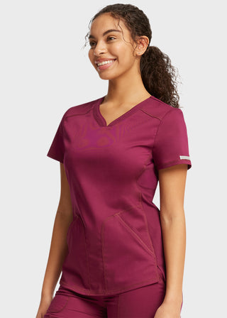 Cherokee Workwear Revolution Women's Soft Shaped V-Neck Top