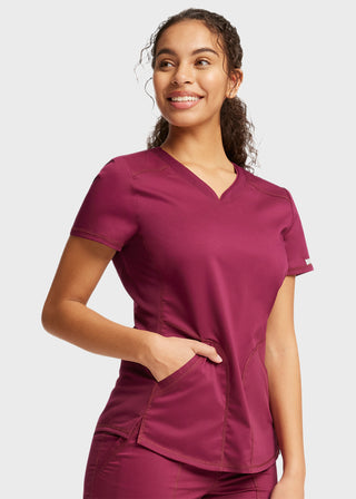 Cherokee Workwear Revolution Women's Soft Shaped V-Neck Top