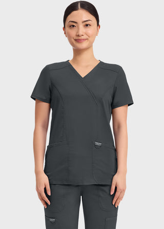 Cherokee Workwear Revolution Womens Mock Wrap Top