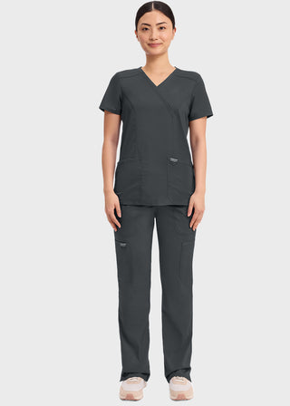 Cherokee Workwear Revolution Womens Mock Wrap Top