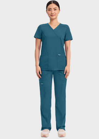 Cherokee Workwear Revolution Womens Mock Wrap Top