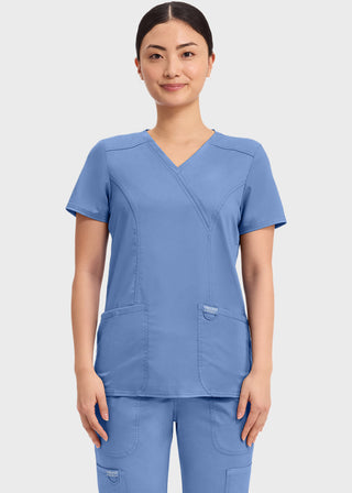 Cherokee Workwear Revolution Womens Mock Wrap Top