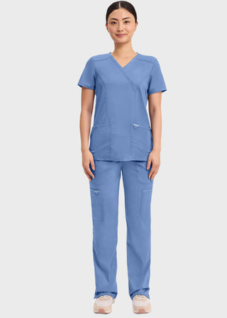 Cherokee Workwear Revolution Womens Mock Wrap Top