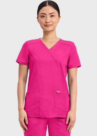 Cherokee Workwear Revolution Womens Mock Wrap Top