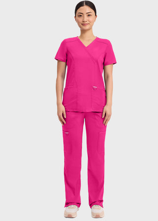 Cherokee Workwear Revolution Womens Mock Wrap Top