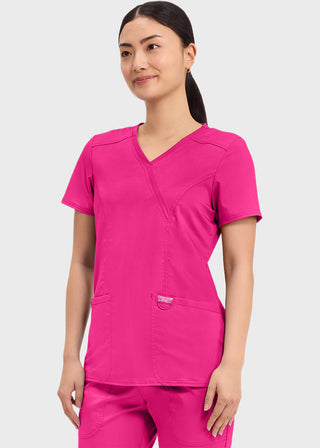 Cherokee Workwear Revolution Womens Mock Wrap Top