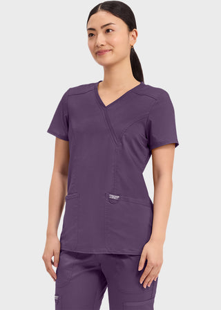 Cherokee Workwear Revolution Womens Mock Wrap Top