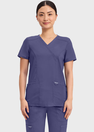 Cherokee Workwear Revolution Womens Mock Wrap Top