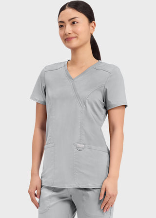 Cherokee Workwear Revolution Womens Mock Wrap Top