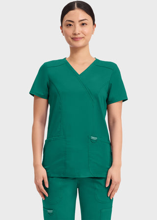 Cherokee Workwear Revolution Womens Mock Wrap Top