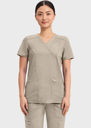 Cherokee Workwear Revolution Womens Mock Wrap Top