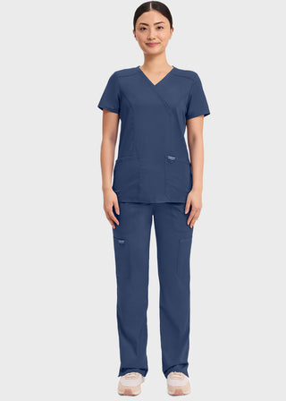 Cherokee Workwear Revolution Womens Mock Wrap Top