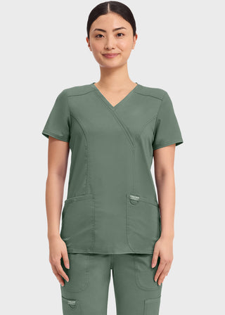 Cherokee Workwear Revolution Womens Mock Wrap Top