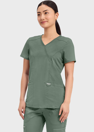 Cherokee Workwear Revolution Womens Mock Wrap Top