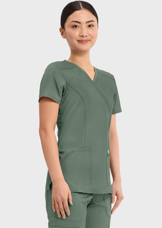 Cherokee Workwear Revolution Womens Mock Wrap Top