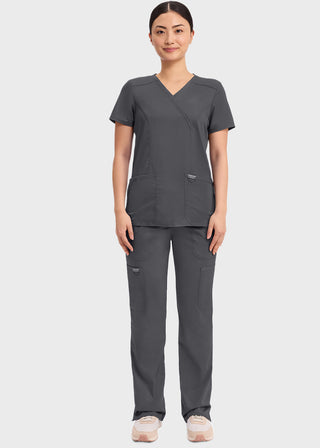 Cherokee Workwear Revolution Womens Mock Wrap Top