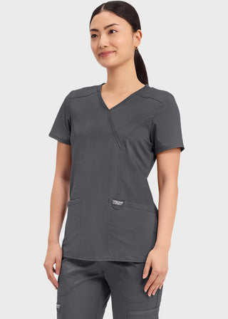 Cherokee Workwear Revolution Womens Mock Wrap Top