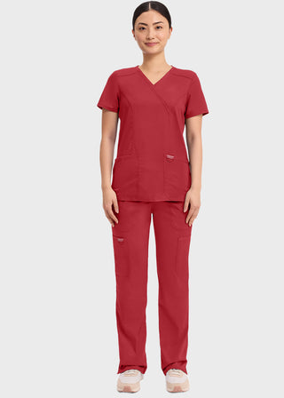 Cherokee Workwear Revolution Womens Mock Wrap Top