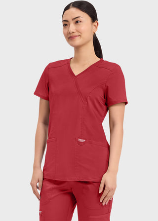 Cherokee Workwear Revolution Womens Mock Wrap Top