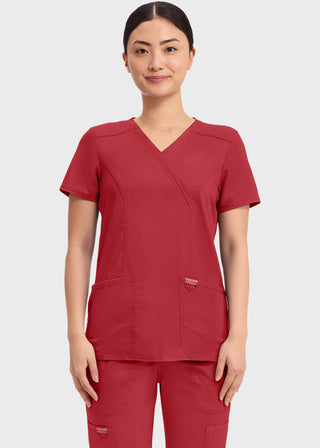 Cherokee Workwear Revolution Womens Mock Wrap Top