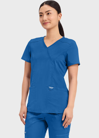 Cherokee Workwear Revolution Womens Mock Wrap Top