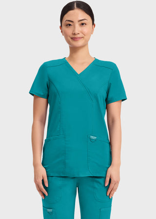 Cherokee Workwear Revolution Womens Mock Wrap Top