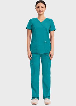 Cherokee Workwear Revolution Womens Mock Wrap Top