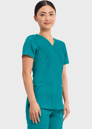 Cherokee Workwear Revolution Womens Mock Wrap Top